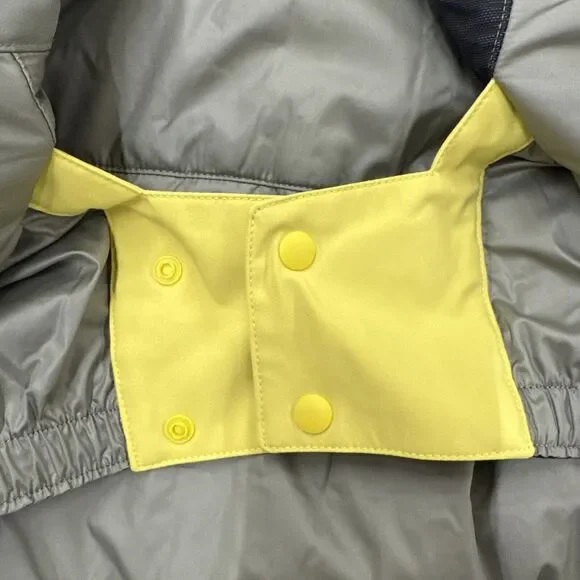 Men’s Sz L Marmot Hooded Elevation Ski Jacket. Yellow & Gray. Insulated.